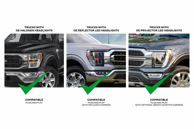 XBG LED Grille: Ford F-150 (21-23 / Chrome / White DRL)