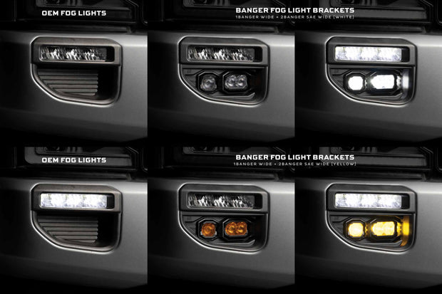 Banger Fog Brackets: 20-22 Super Duty OE LED (Set)
