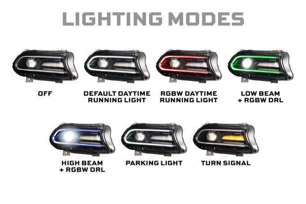 XRGB LED Headlights: 15-23 Dodge Charger (Set)