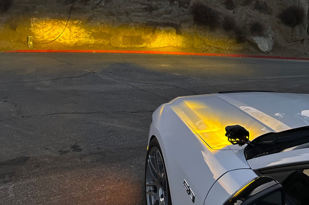 Morimoto 2Banger Drift Light Kit: 2024+ Ford Mustang (HXB Yellow Flood Beam)