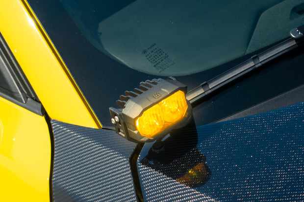 Morimoto 2Banger Drift Light Kit: 2024+ Ford Mustang (HXB Yellow Flood Beam)