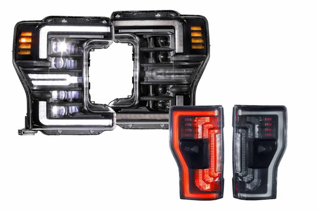 17-19 Ford Super Duty White DRL Heads and Smoked Tails