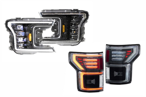 18-20 Ford F-150 White DRL Heads and Smoked Tails