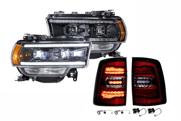 19-24 Ram HD Hybrid Heads and Red Tails OEM Projector