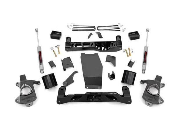 5 Inch Suspension Lift Kit w/N3 Shocks & Struts 14-18 Silverado/Sierra 1500 4WD Aluminum/Stamped Steel Rough Country
