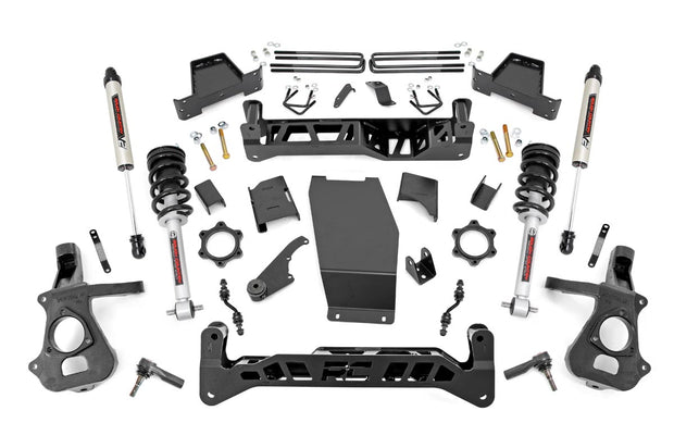 7 Inch Suspension Lift Kit Lifted Struts & V2 Shocks 14-18 Silverado/Sierra 1500 4WD Cast Steel Rough Country