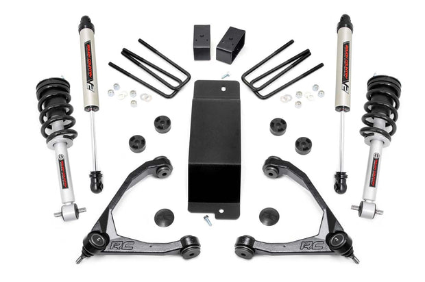 3.5 Inch Suspension Lift Kit w/Upper Control Arms N3 Struts & V2 Shocks 07-13 Silverado/Sierra 1500 4WD Rough Country