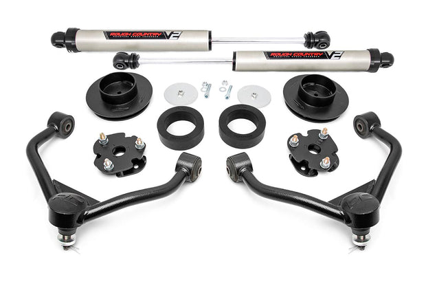 3 Inch Dodge Bolt-On Lift Kit w/Rear V2 Shocks 12-23 RAM 1500 4WD Rough Country