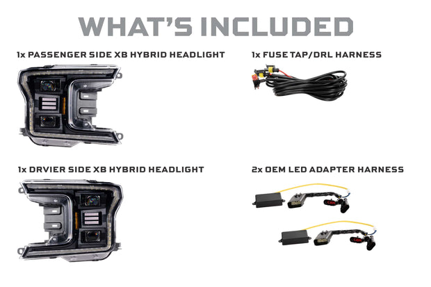 XB Hybrid LED Headlights: Ford F-150 (18-20 / Set)