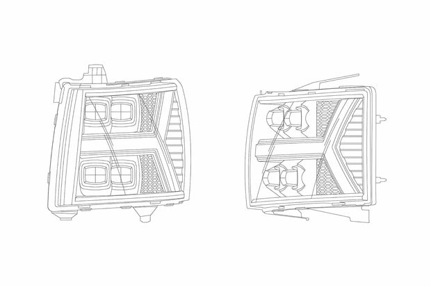 ARex Nova LED Headlights: Chevy Silverado 1500 (07-13) - Chrome (Set)