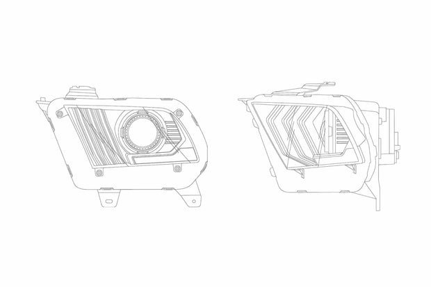 ARex Luxx LED Headlights: Ford Mustang (10-12) - Chrome (Set)