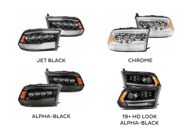 ARex Nova LED Headlights: Dodge Ram (09-18) - Alpha-Black (Set)