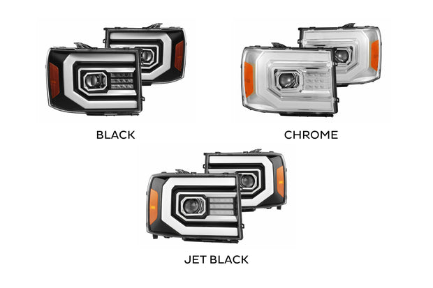 ARex (PRO-Series) Halogen Headlights: GMC Sierra (07-13) - Jet Black (Set)