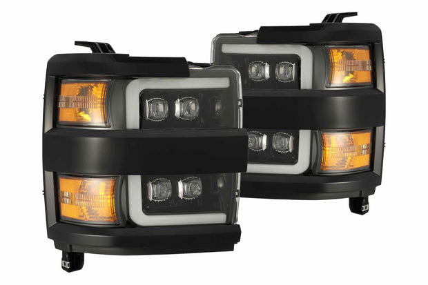 ARex Nova LED Headlights: Chevy Silverado HD (15-19) - Black w/ Chrome Grille (Set)