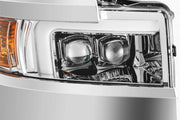 ARex Nova LED Headlights: Chevy Silverado HD (15-19) - Jet Black w/ Chrome Grille (Set)