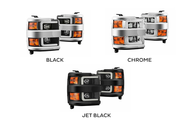 ARex (PRO-Series) Halogen Headlights: Chevy Silverado HD (15-19) - Jet Black (Set)