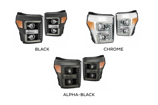 ARex Luxx LED Headlights: Ford Super Duty (11-16) - Alpha-Black (Set)