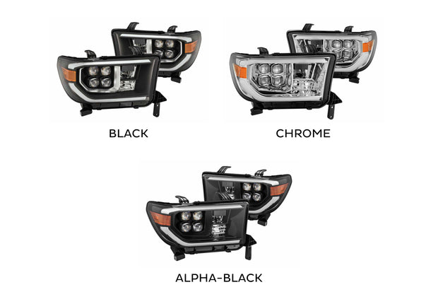 ARex Nova LED Headlights: Toyota Tundra (07-13) - Matte Black / Chrome (Set)