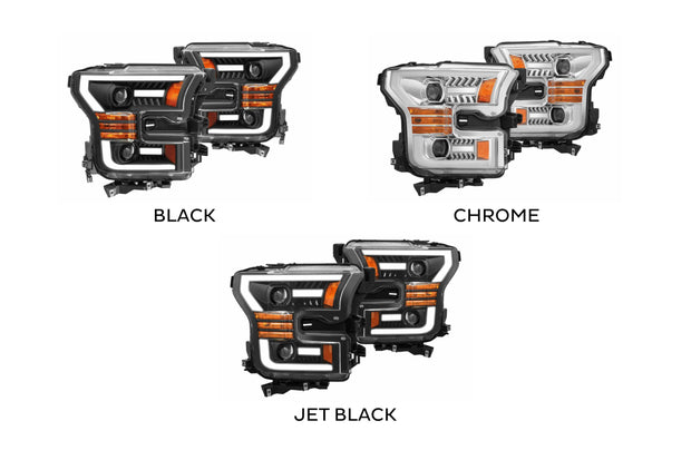 ARex (PRO-Series) Halogen Headlights: Ford F150 (15-17) - Jet Black (Set)
