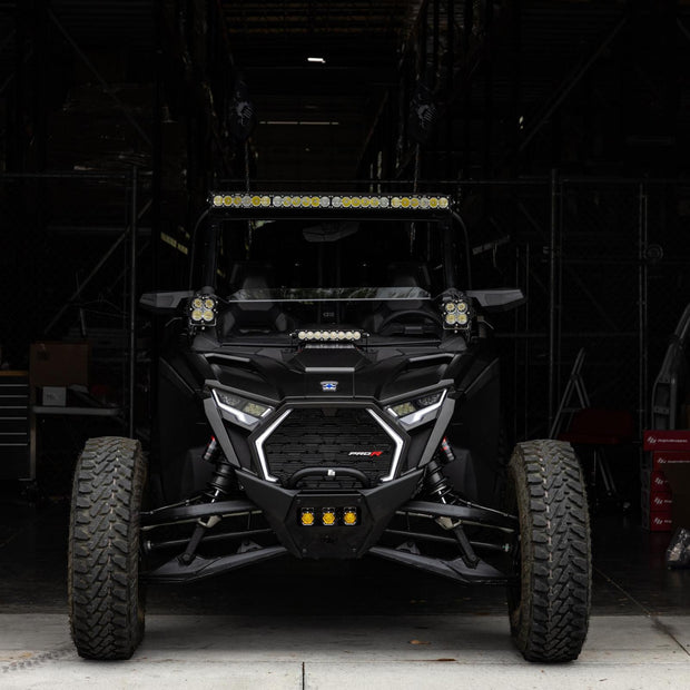 S8 10 Inch Light Bar Hood Mount Kit Polaris 2025 RZR ProR; ProS; ProXP, Clear Baja Designs