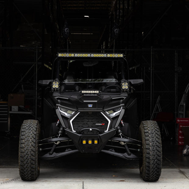 S8 10 Inch Light Bar Hood Mount Kit Polaris 2025 RZR ProR; ProS; ProXP, Clear Baja Designs