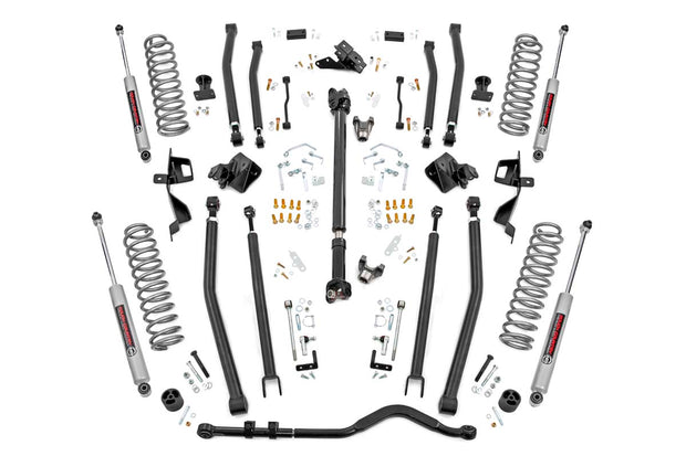 4 Inch Long Arm Suspension Lift Kit w/N3 Shocks 18-20 Wrangler JL 4 Door Rough Country