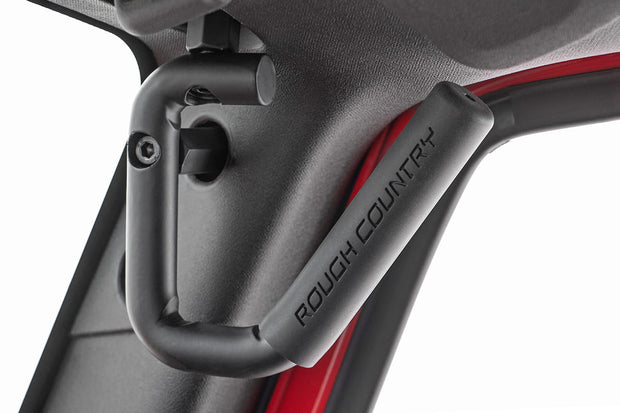 Jeep Front Solid Steel Grab Handles 07-18 Wrangler JK Black Rough Country