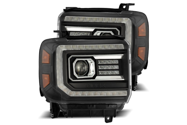 Arex Luxx LED Headlights: GMC Sierra (14-18) - Alpha-Black (Set)