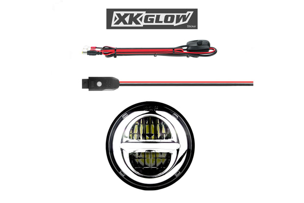 XKChrome RGB LED 5.75in Headlight Kit: Black w/ Controller