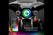 XKChrome RGB LED 7in Harley Headlight Kit w/ Controller