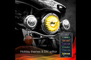 XKChrome RGB LED 7in Harley Headlight Kit w/ Controller
