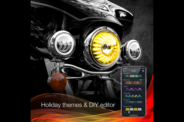 XKChrome RGB LED 7in Harley Headlight Kit w/ Controller