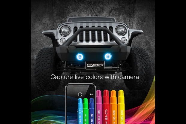 XKChrome RGB LED Fog Light Kit: Wrangler JL (Black w/ Controller) (Pair)