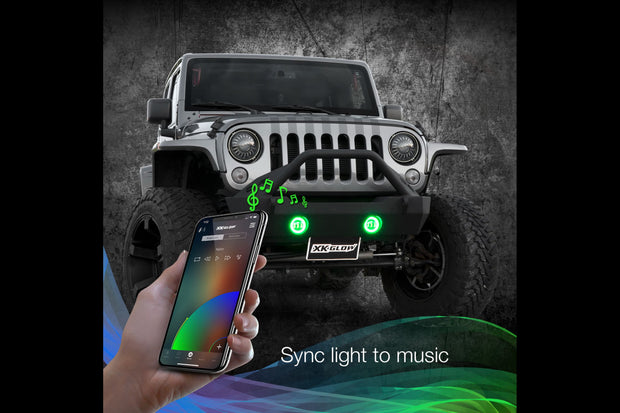 XKChrome RGB LED Fog Light Kit: Wrangler JL (Black w/ Controller) (Pair)