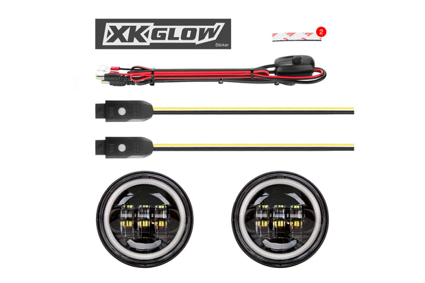XKChrome RGB LED Running Light Kit: Harley 4.5in (Chrome w/ Controller)