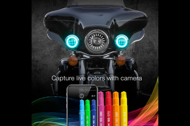 XKChrome RGB LED Running Light Kit: Harley 4.5in (Chrome w/ Controller)