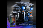 XKChrome RGB LED Running Light Kit: Harley 4.5in (Chrome w/ Controller)