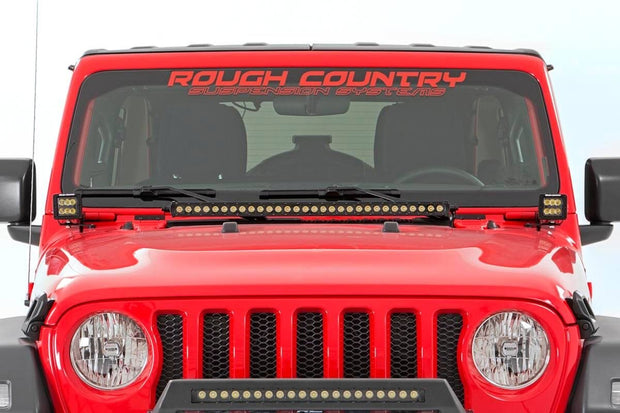 Jeep 30 Inch LED Hood Kit 18-20 Wrangler JL, 20 Gladiator JT Chrome-Series Rough Country