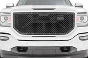 Sierra Mesh Grille 16-18 Sierra 1500 Black Powdercoat Stainless Steel Hardware Rough Country