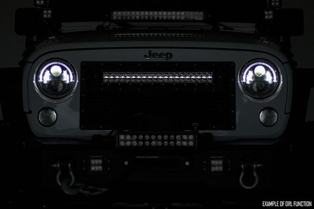 Sierra Mesh Grille 30 Inch Dual Row Black Series LED w/Cool White DRL 14-15 Sierra 1500 Rough Country