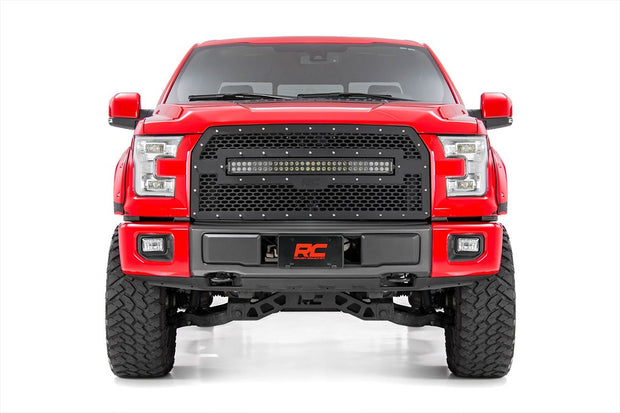 Ford Mesh Grille w/30 Inch Dual Row Black Series LED 15-17 F-150 Rough Country