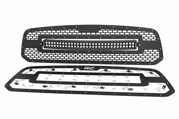 Dodge Mesh Grille w/30 Inch Dual Row Black Series LED 13-18 RAM 1500 Rough Country