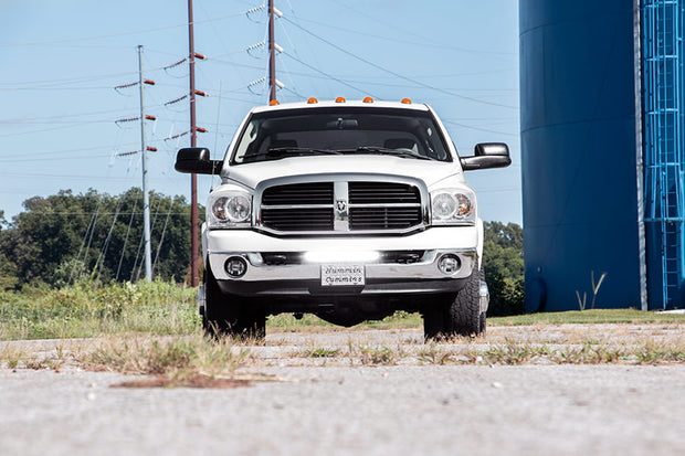 Dodge Hidden Bumper Kit w/ 20-Inch LED Light Bar Black Series w/ White DRL 03-18 Ram 2500/3500 Rough Country