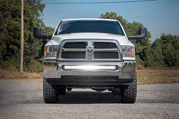 Dodge 40-inch Curved LED Light Bar Hidden Bumper Kit w/Chrome Series DRL LED For 10-18 Ram 2500/3500 Rough Country