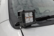 Toyota 4Runner 2 Inch LED Lower Windshield Ditch Kit Black Series w/Cool White DRL For 14-Pres 4Runner Rough Country