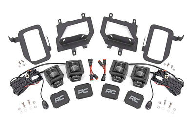 Ford LED Fog Light Kit Black Series w/ SAE LED Fog Light 15-19 F-150 Rough Country