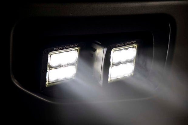 Ford LED Fog Light Kit Black Series w/ SAE LED Fog Light 15-19 F-150 Rough Country