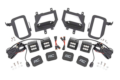 Ford LED Fog Light Kit Black Series w/ Flood Beam 15-19 F-150 Rough Country
