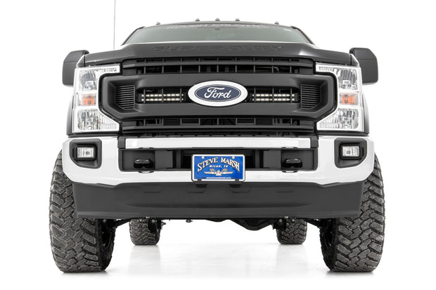 LED Light Kit Grille Mount 10 Inch Black Series Slimline 20-21 Ford Super Duty Rough Country