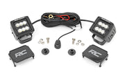 LED Light Ditch Mount 2 Inch Black Series Pair Flood Pattern 21-Up Ford Bronco Rough Country